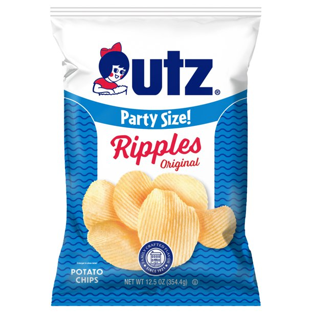 Utz Quality Foods Original Ripples Potato Chips, 12.5 oz. Party Size Bags