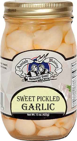 Amish Wedding Sweet Pickled Garlic Cloves, 15 oz., Two Jars