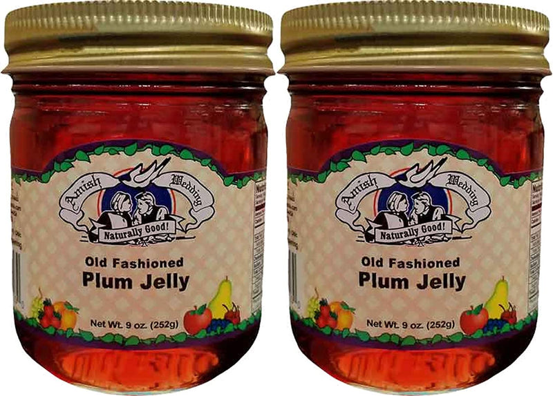 Amish Wedding Foods Old Fashioned Plum Jelly, TWO 9 oz. Jars