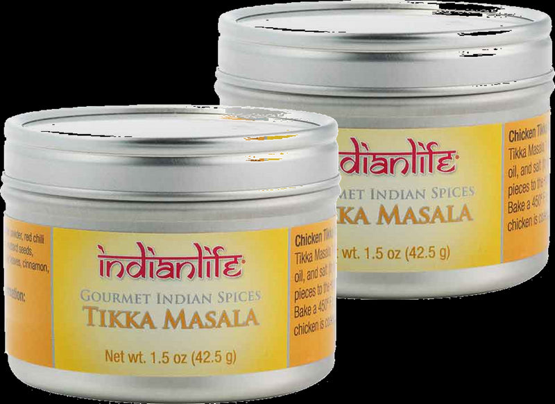 Indian Life Gourmet Indian Spices Tikka Masala, TWO 1.5 oz. (42.5g) Cans