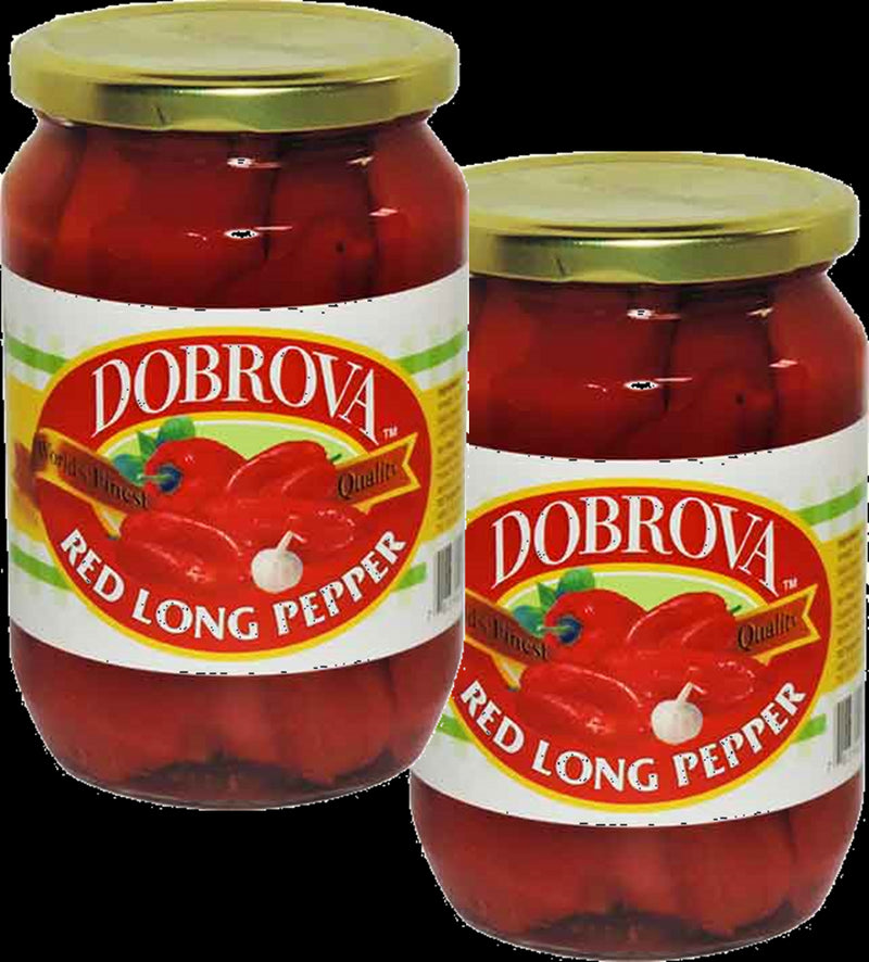 Dobrova Brand Red Long Peppers, 2-Pack 25.4 oz (720g) Jars
