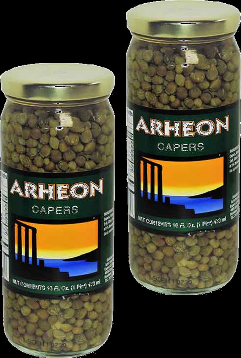 Arheon Brand Non Pariel Capers, 2-Pack 16 fl. oz. (473ml) Glass Bottles