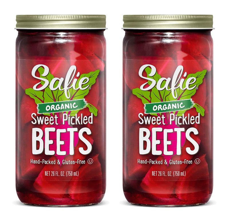 Safie Foods Sweet Pickled Beets, 2-Pack, 26 oz. Jars (Organic Sweet Pickled Beets)