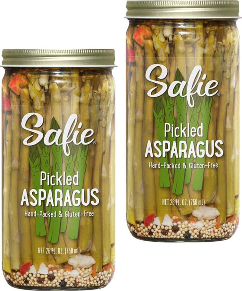 Safie Foods Hand-Packed Pickled Asparagus, 2-Pack, 26 oz. Jars (Mild)