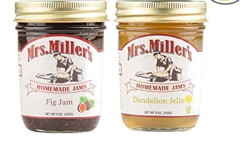Mrs. Miller's Homemade Fig Jam and Dandelion Jelly Variety 2-Pack, 9 oz. Jars