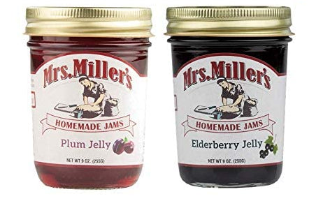 Mrs. Miller's Homemade Plum Jelly and Elderberry Jelly Variety 2-Pack 9 oz. Jars
