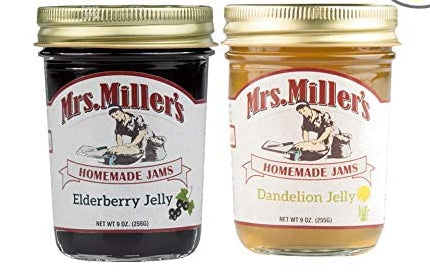 Mrs. Miller's Homemade Elderberry Jelly and Dandelion Jelly Variety 2-Pack 9 oz. Jars