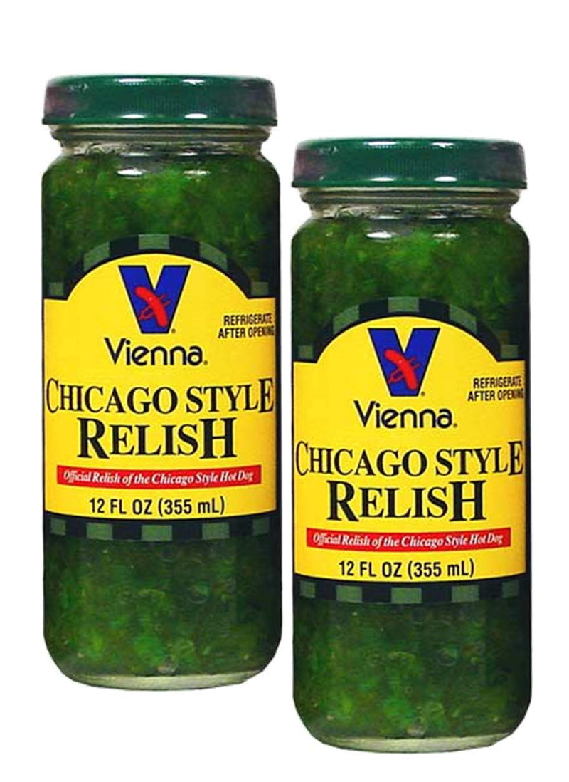 Vienna Bright Green Chicago Style Relish, 2-Pack 12 oz.(355ml) Jars
