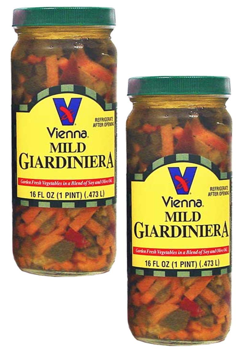 Vienna Brand Mild Giardiniera, 2-Pack 16 oz Jars