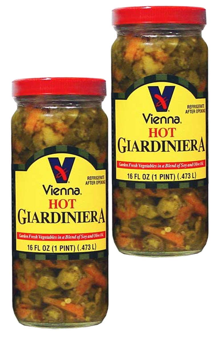 Vienna Brand Hot Giardiniera, 2-Pack 16 oz Jars