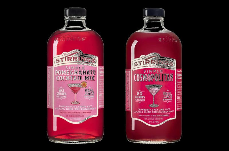 Stirrings Simple Pomegranate Martini & Cosmopolitan Non-Alcoholic Cocktail Mix Variety 2-Pack 25.4 fl. oz. (750ml) Bottles