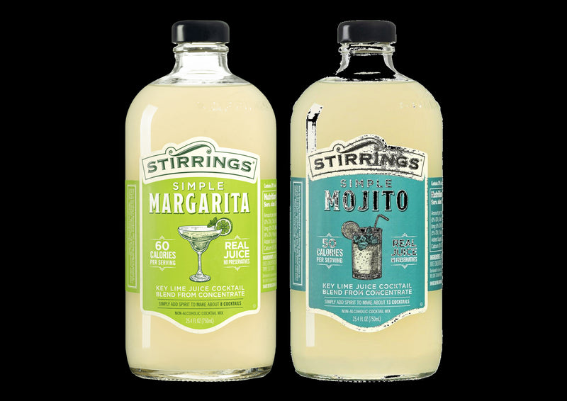 Stirrings Simple Margarita & Simple Mojito Non-Alcoholic Cocktail Mix Variety 2-Pack  25.4 fl. oz. (750ml) Bottles