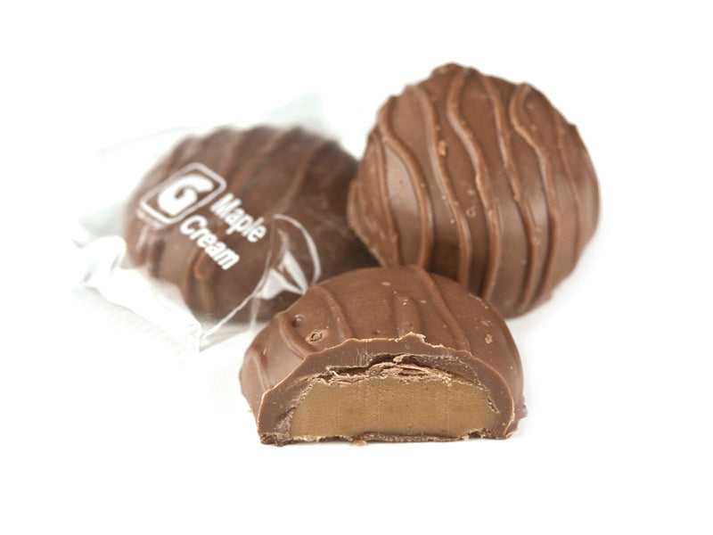 Giannios Candy Company Individually Wrapped Milk Chocolate Maple Creams, Bulk 10 lb. Box