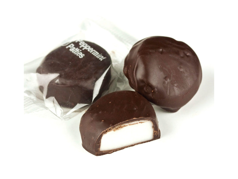 Giannios Candy Company Dark Chocolate Peppermint Patties, Bulk 10 lb. Box
