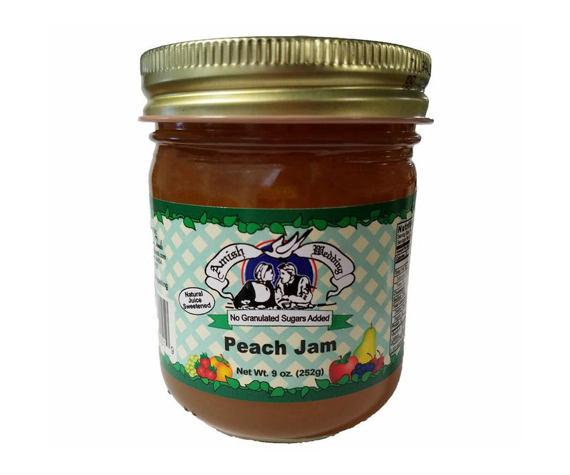 Amish Wedding Foods No Granulated Sugar Peach Jam, 2-Pack 9 oz. Jars