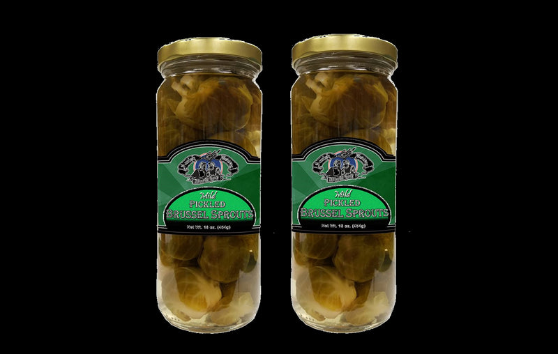 Amish Wedding Foods Mild Pickled Brussels Sprouts, 2-Pack 16 oz. Pint Jars