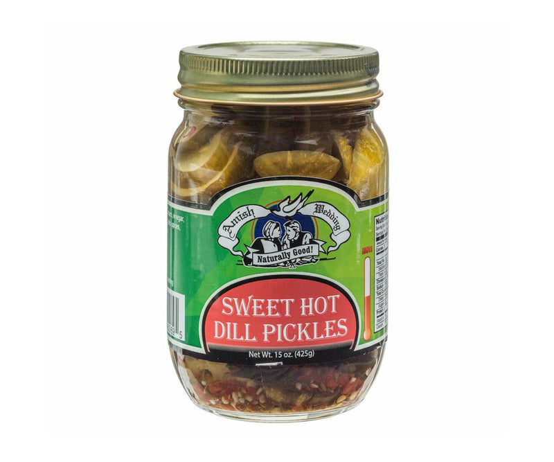 Amish Wedding Foods Sweet Hot Dill Pickle Chips, 2-Pack 15 oz. Jars
