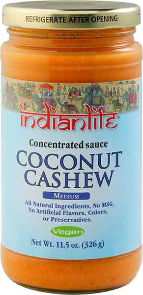 Indian Life Gourmet All Natural Coconut Cashew Simmering Sauce, 2-Pack 11.5 oz. Jars