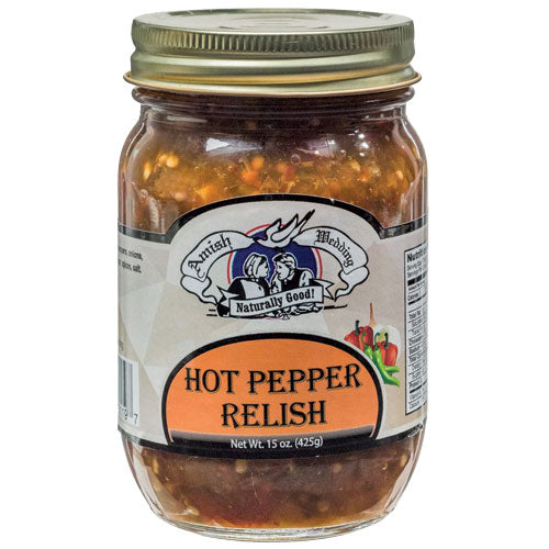 Amish Wedding Hot Pepper Relish, 3-Pack 15 Ounce Jars