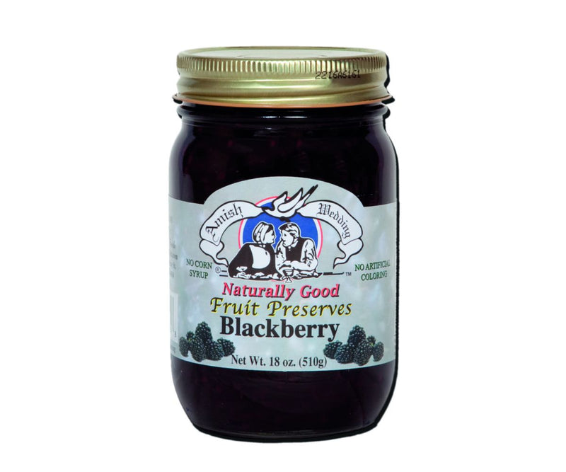Amish Wedding Naturally Good Blackberry Fruit Preserves, 2-Pack 18 oz Jars