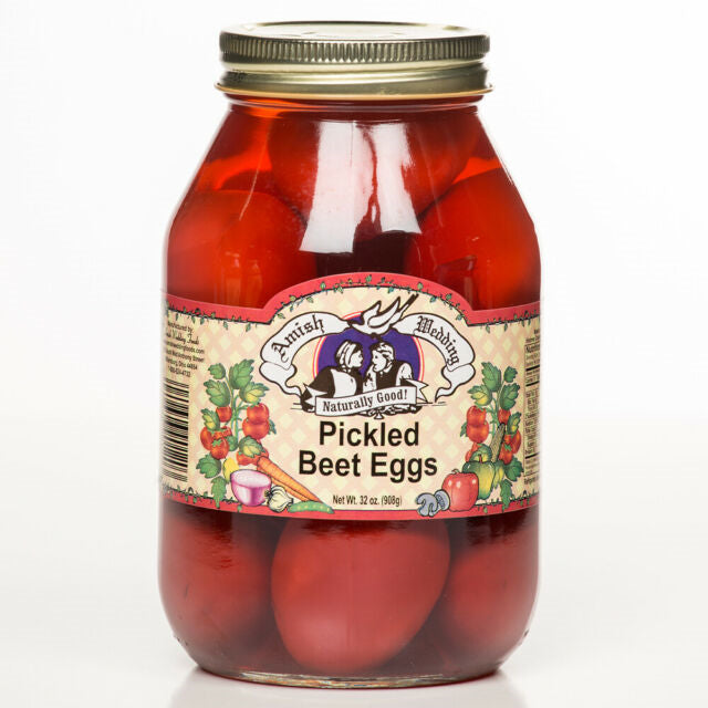 Amish Wedding Foods Pickled Red Beet Eggs, 3-Pack 32 oz. Jars