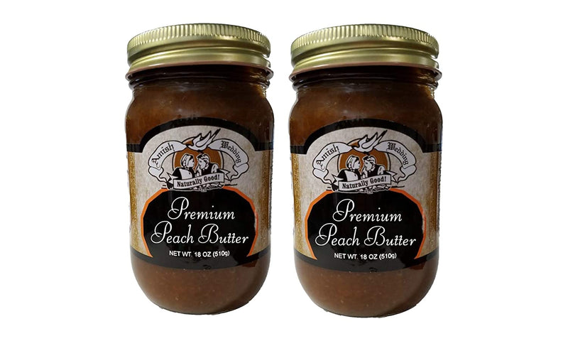 Amish Wedding Premium Peach Butter, 2-Pack 16 oz. Jars