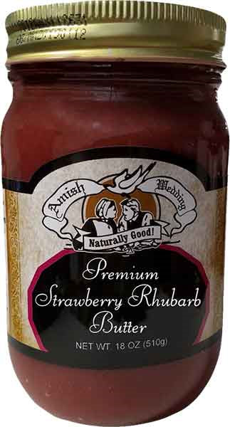 Amish Wedding Premium Strawberry Rhubarb Butter, 2-Pack 16 oz. (454g) Jars