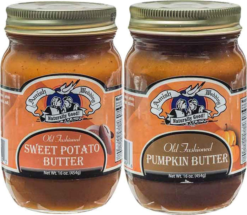 Amish Wedding Sweet Potato Butter & Pumpkin Butter 16 oz. jars Variety 2 pack