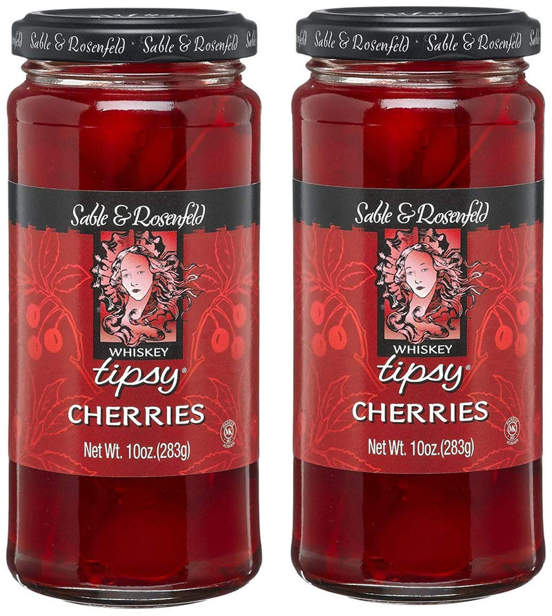 Sable & Rosenfeld Whiskey Tipsy Cherries, 2-Pack 10 oz. (283g) Jars