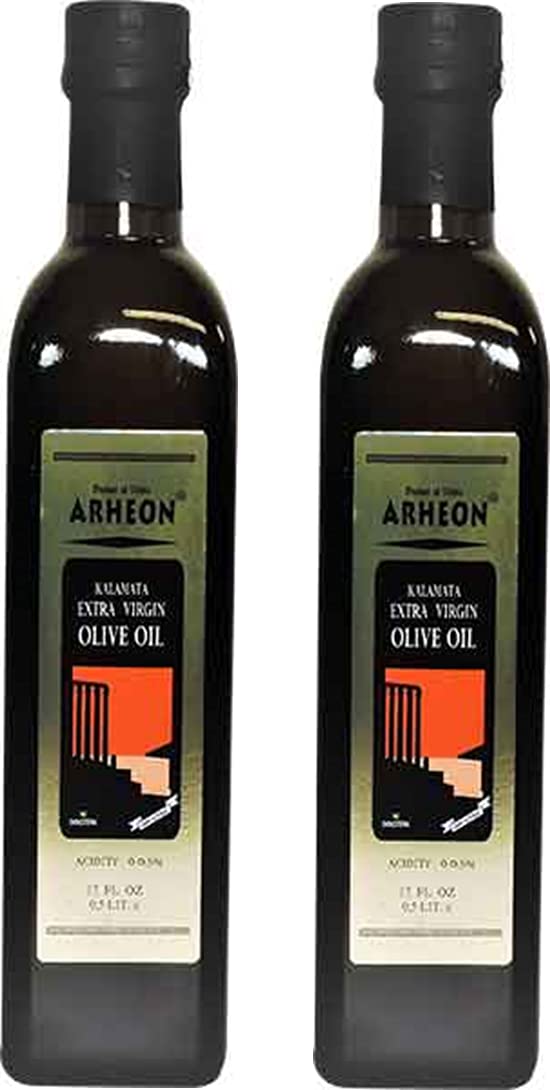 Arheon Kalamata Extra Virgin Olive Oil, Product of Greece, 2-Pack 17 fl oz Bottles