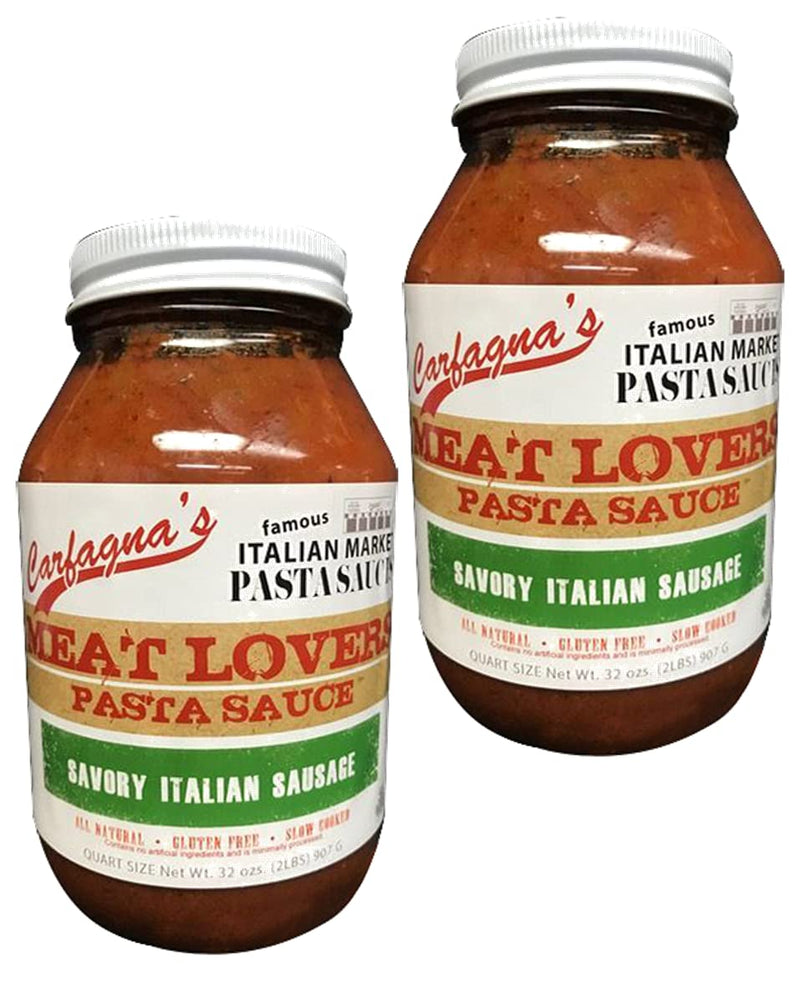 Carfagna's Meat Lovers Pasta Sauce with Italian Sausage, 2-Pack 32 oz. Jars