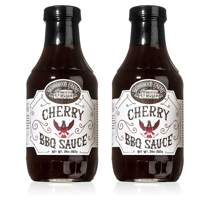 Brownwood Farms Cherry BBQ Sauce, Sweet & Tangy Flavors 2-Pack 20 oz. Bottles