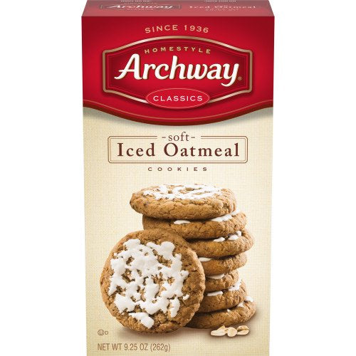 Archway Classics Soft Iced Oatmeal Cookies, 3-Pack 9 oz. Trays
