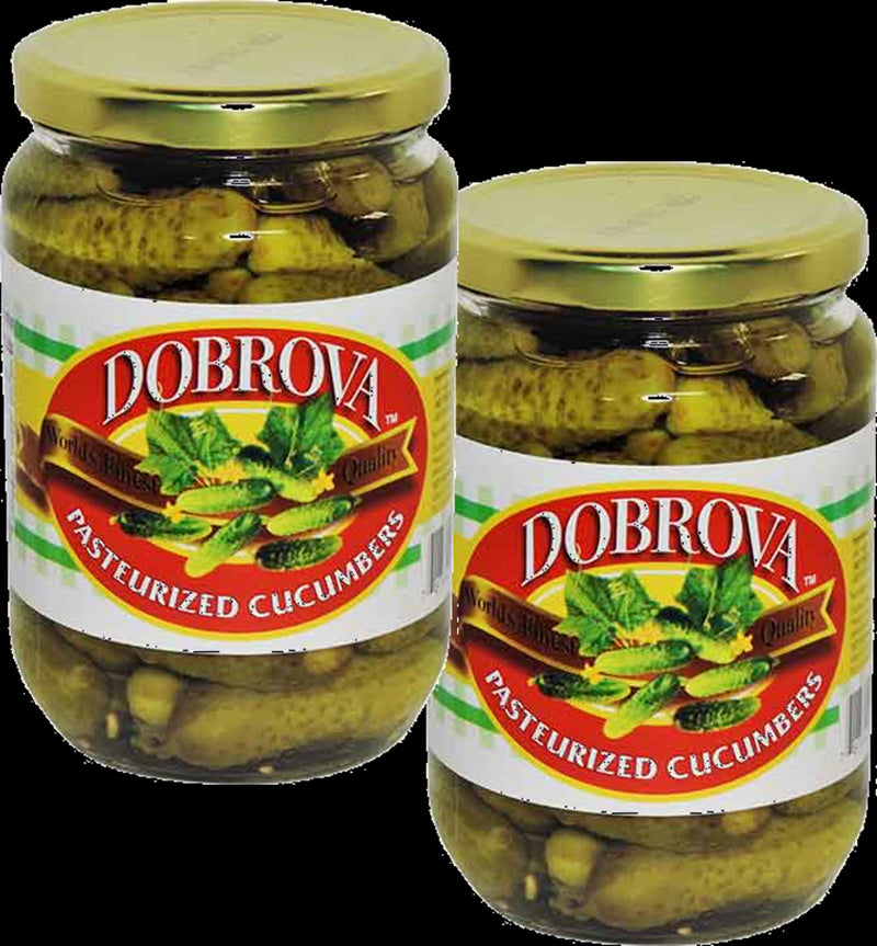 Dobrova Pasteurized Cucumbers (Baby Pickles), 2-Pack 22.9 oz.(650g) Jars