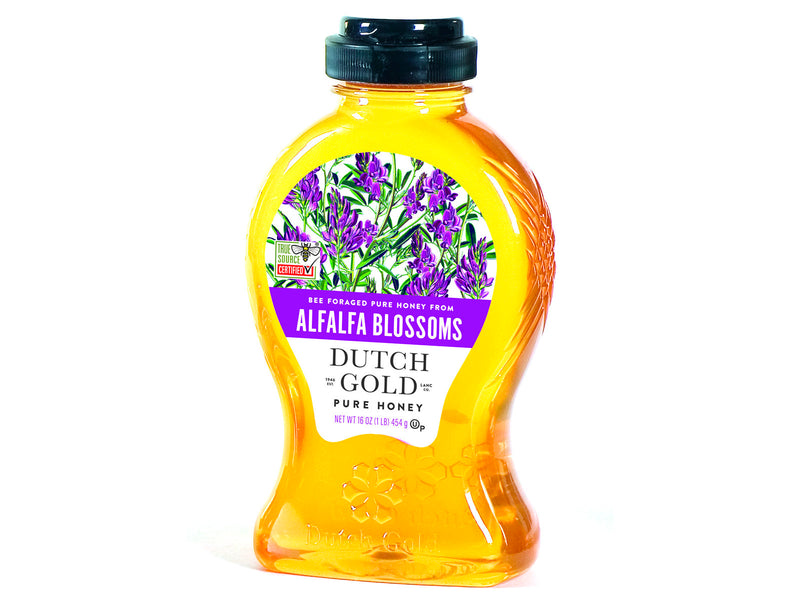 Dutch Gold Pure Alfalfa Blossom Honey, True Source Certified Product of the USA, 16 oz. (454g) Bottle