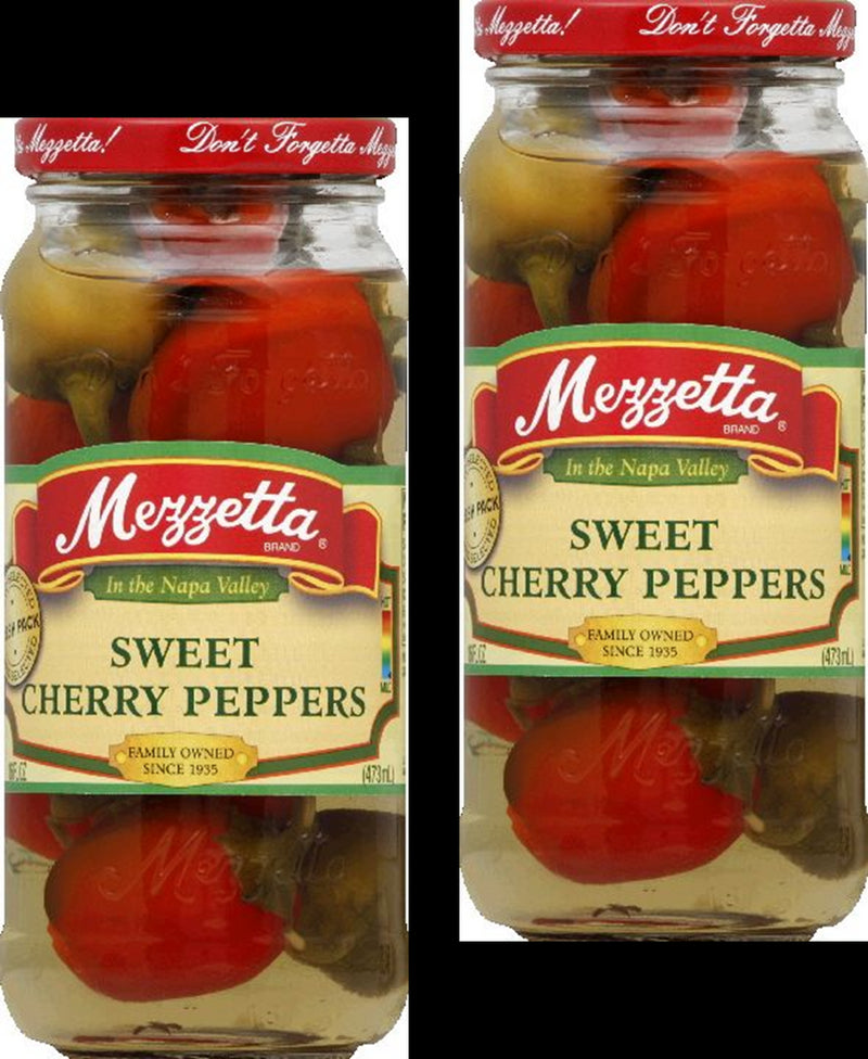 Mezzetta Sweet Cherry Peppers, 2-Pack 16 oz Glass Jars