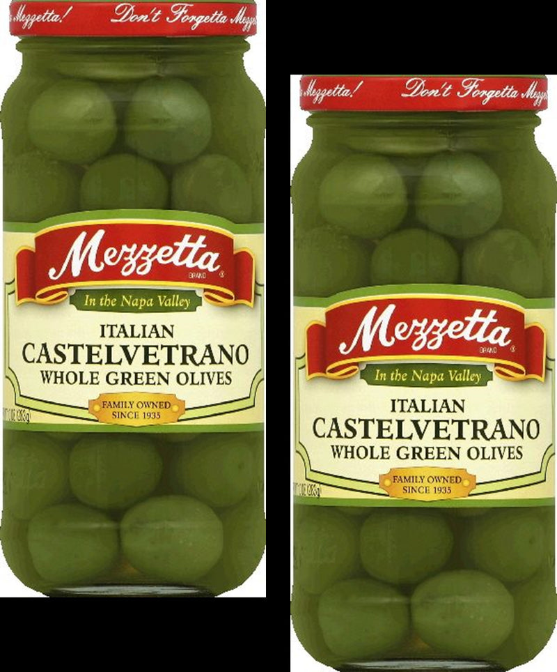 Mezzetta Whole Italian Castelvetrano Olives, 2-Pack 9.5 oz Jars