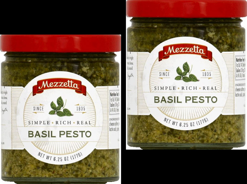 Mezzetta Simple, Rich, Real Basil Pesto, 2-Pack 6.25 oz. (177g) Jars