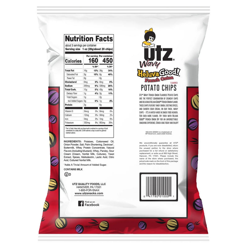 Utz Quality Foods HeluvaGood! Family Size French Onion Wavy Potato Chips