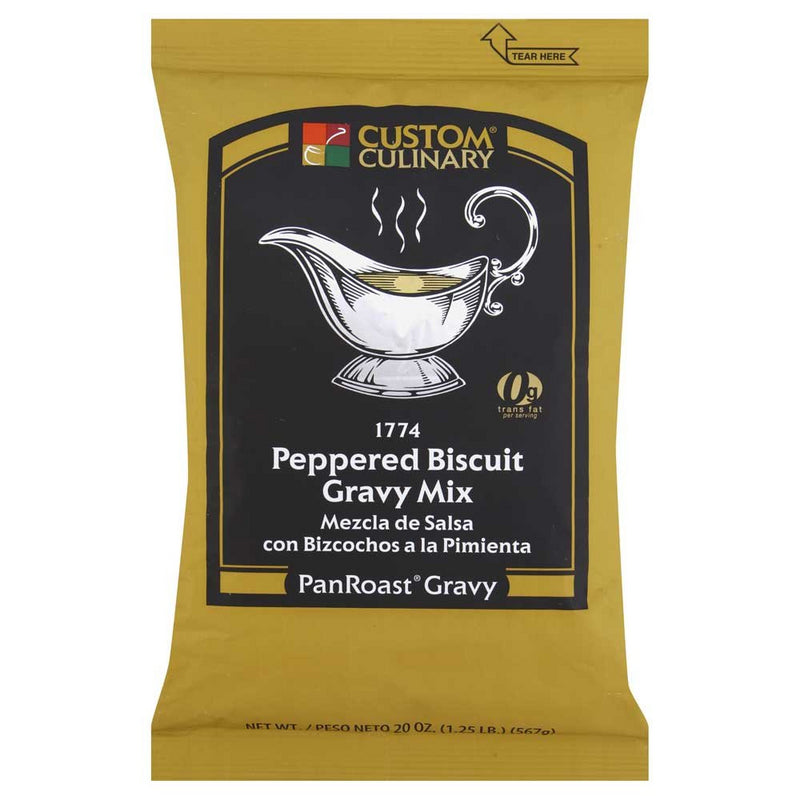 Custom Culinary PanRoast Peppered Biscuit Gravy Mix, 2-Pack 20 Oz. Bags