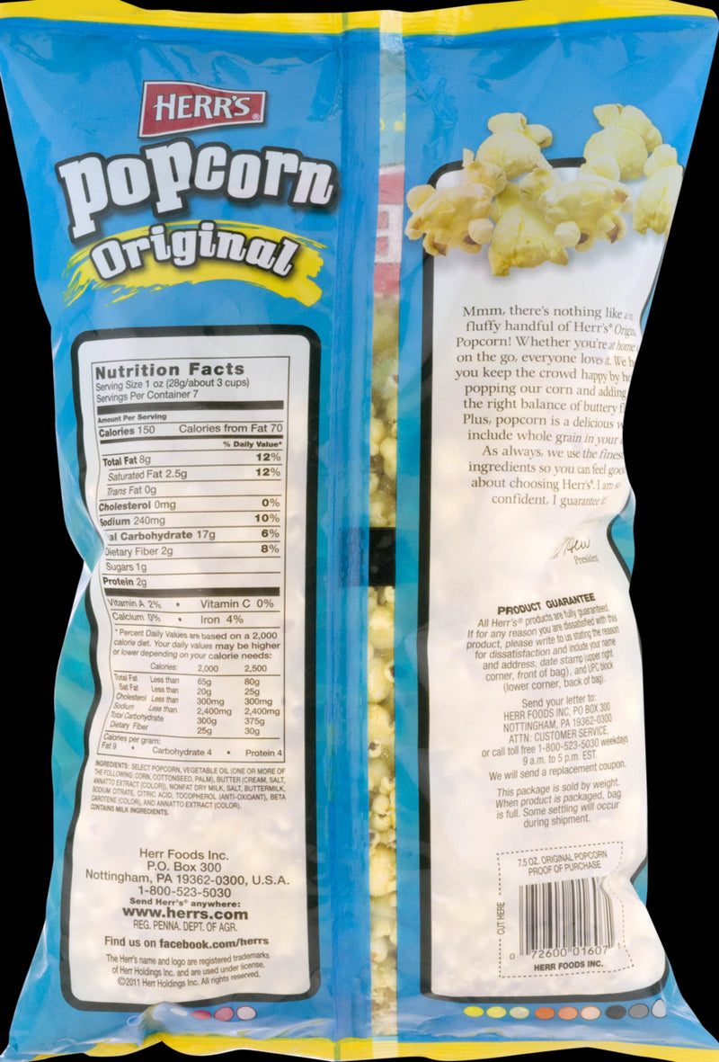 Herr's Original Popcorn- 6 Oz (3 Bags)