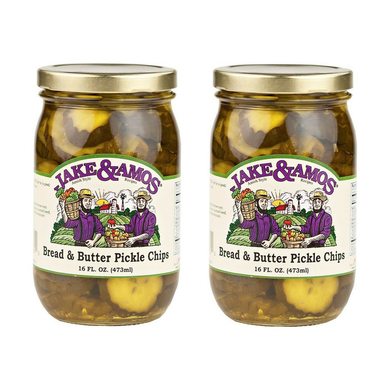 Jake & Amos Amish Made Bread Butter Pickles- 2/16 oz. Jars