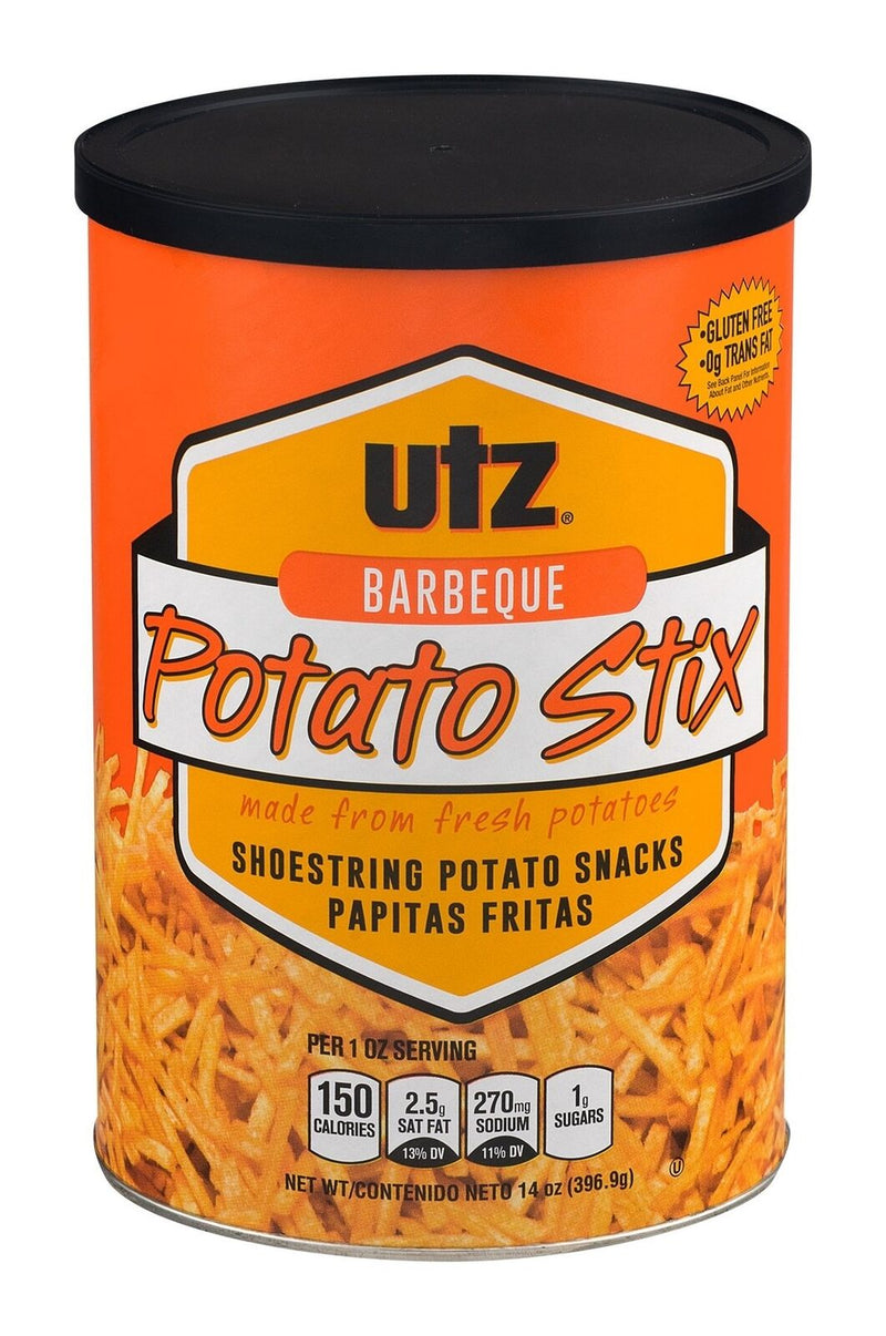 Utz Barbeque Shoestring Potato Stix, 2-Pack 14 oz. Containers