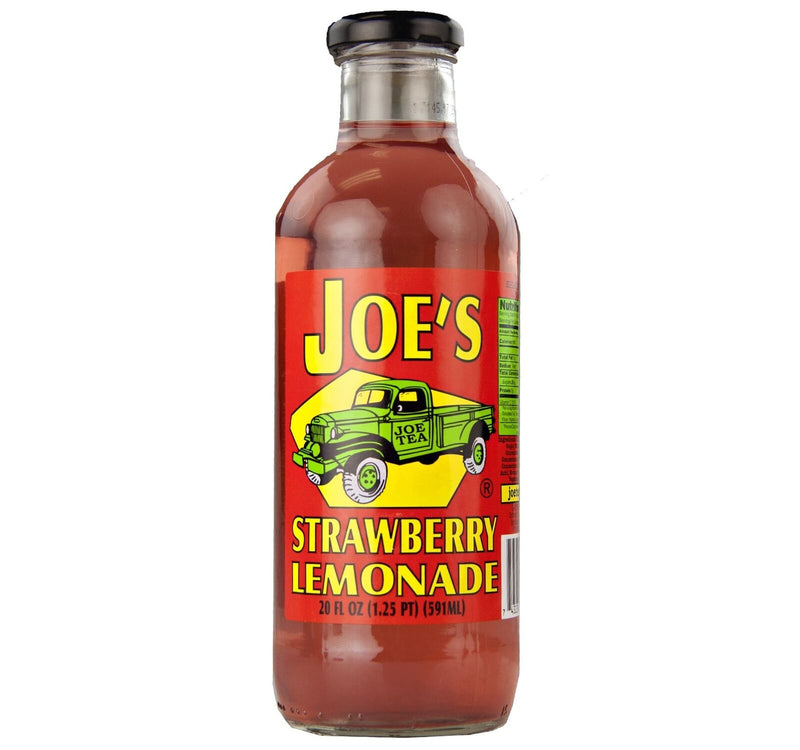 Joe Tea Strawberry Lemonade 20 oz. Glass Bottles, Case Pack of 12
