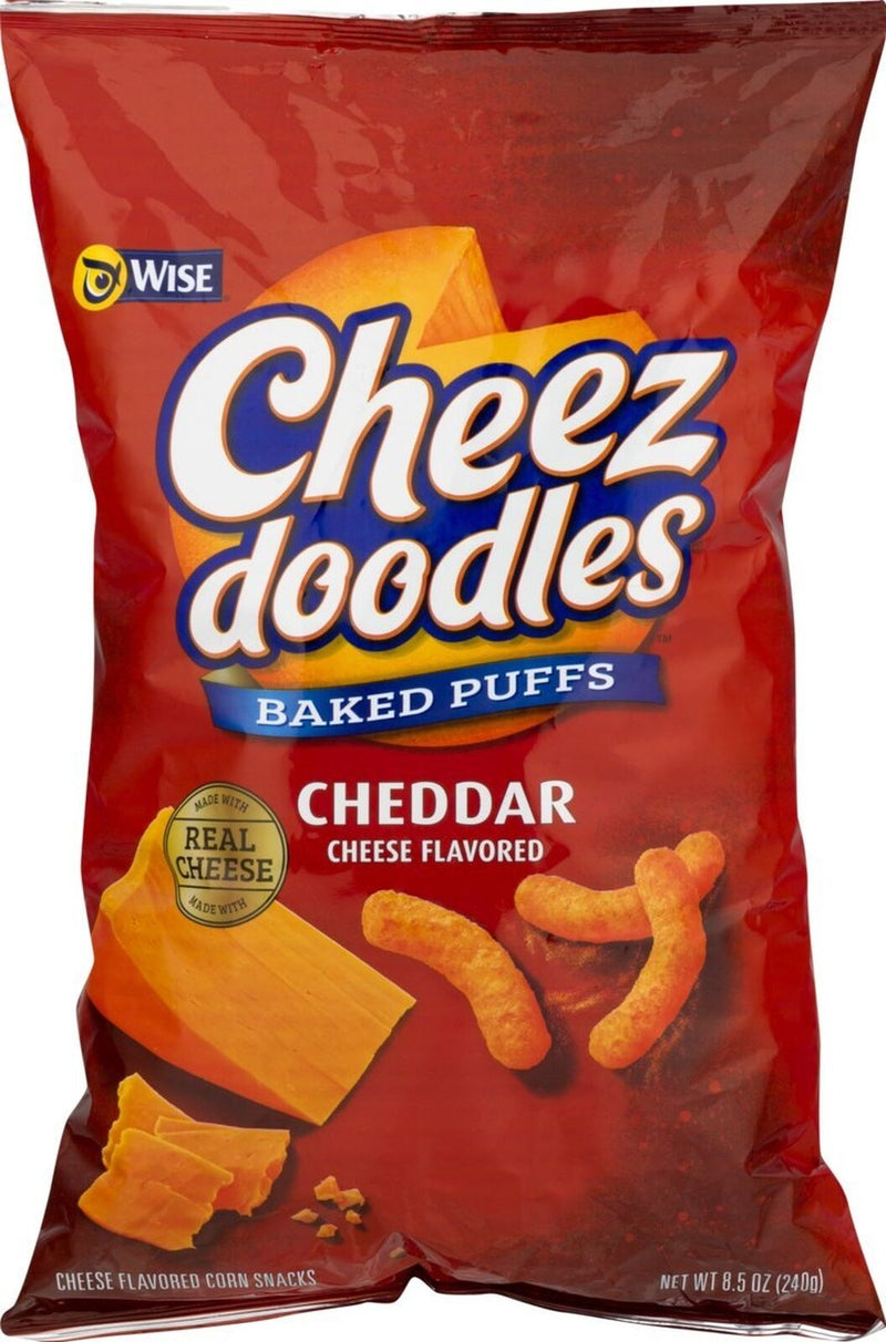 Wise Foods Cheddar Cheese Doodles Baked Puffs, 4-Pack 8.5 oz. Bags