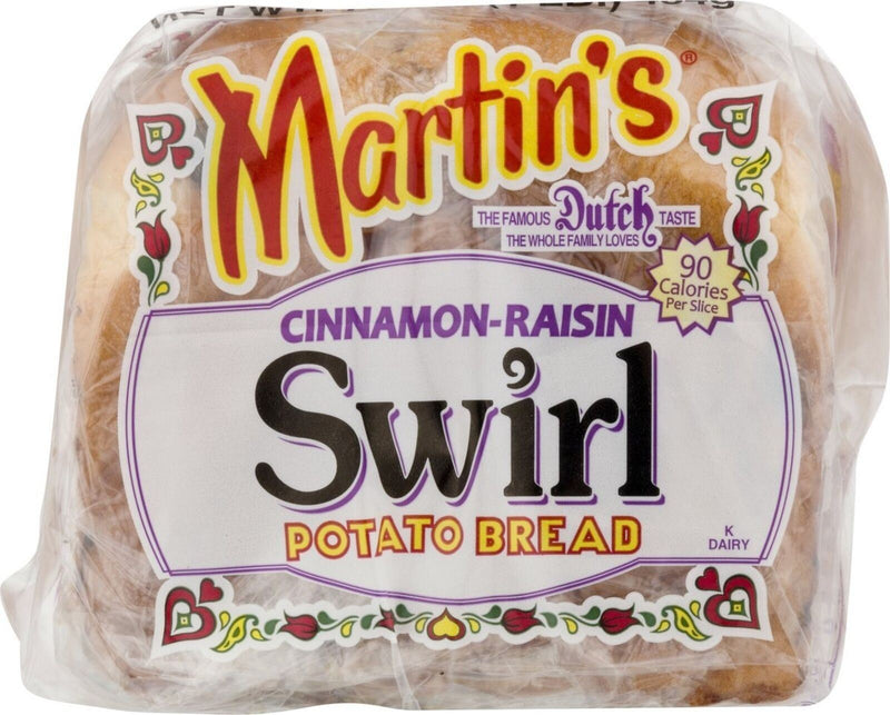 Martin's Famous Pastry Cinnamon Raisin Swirl Potato Bread- 16 oz. Four Loaves