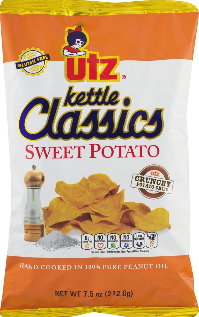 Utz Kettle Classics Crunchy Sweet Potato Chips, 4-Pack 7.5 oz. Bags