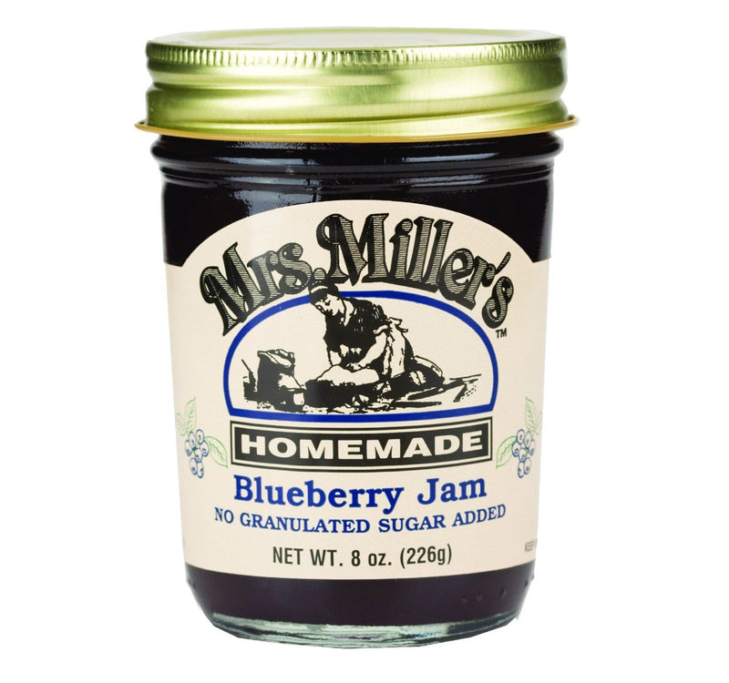 Mrs. Miller's Homemade No Sugar Blueberry Jam 8 oz. Jar (3 Jars)