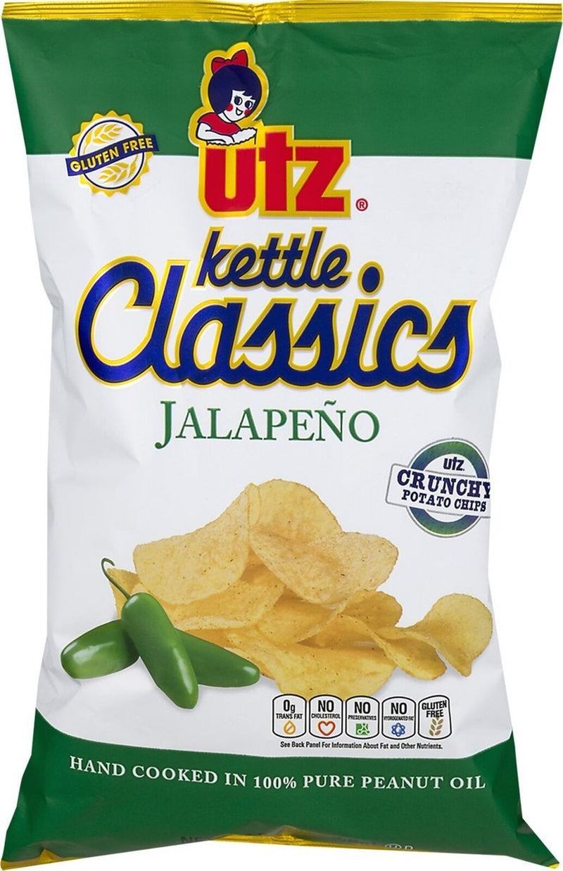 Utz Kettle Classics Jalapeno Crunchy Potato Chips, 3-Pack 8 oz. Bags