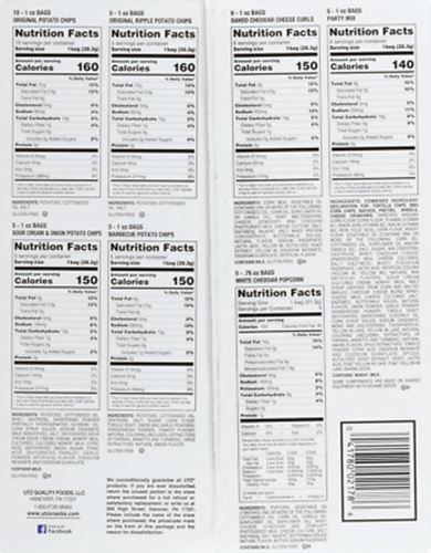 Utz Quality Foods 42 Count Jumbo Variety Snack Pack Box